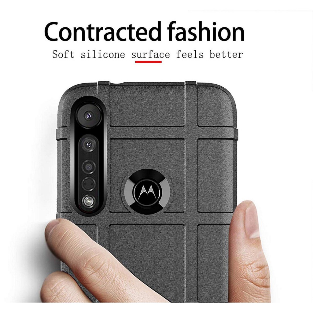 Funda Armor Rugged Shield Antigolpes para Motorola Moto G8 Plus color Negra
