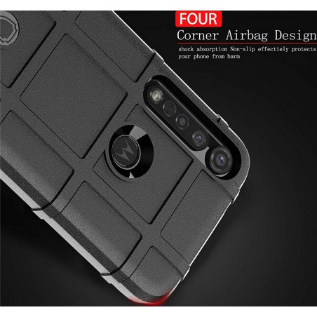 Funda Armor Rugged Shield Antigolpes para Motorola Moto G8 Plus color Negra