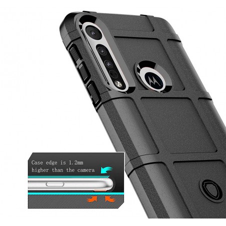 Funda Armor Rugged Shield Antigolpes para Motorola One Macro color Negra