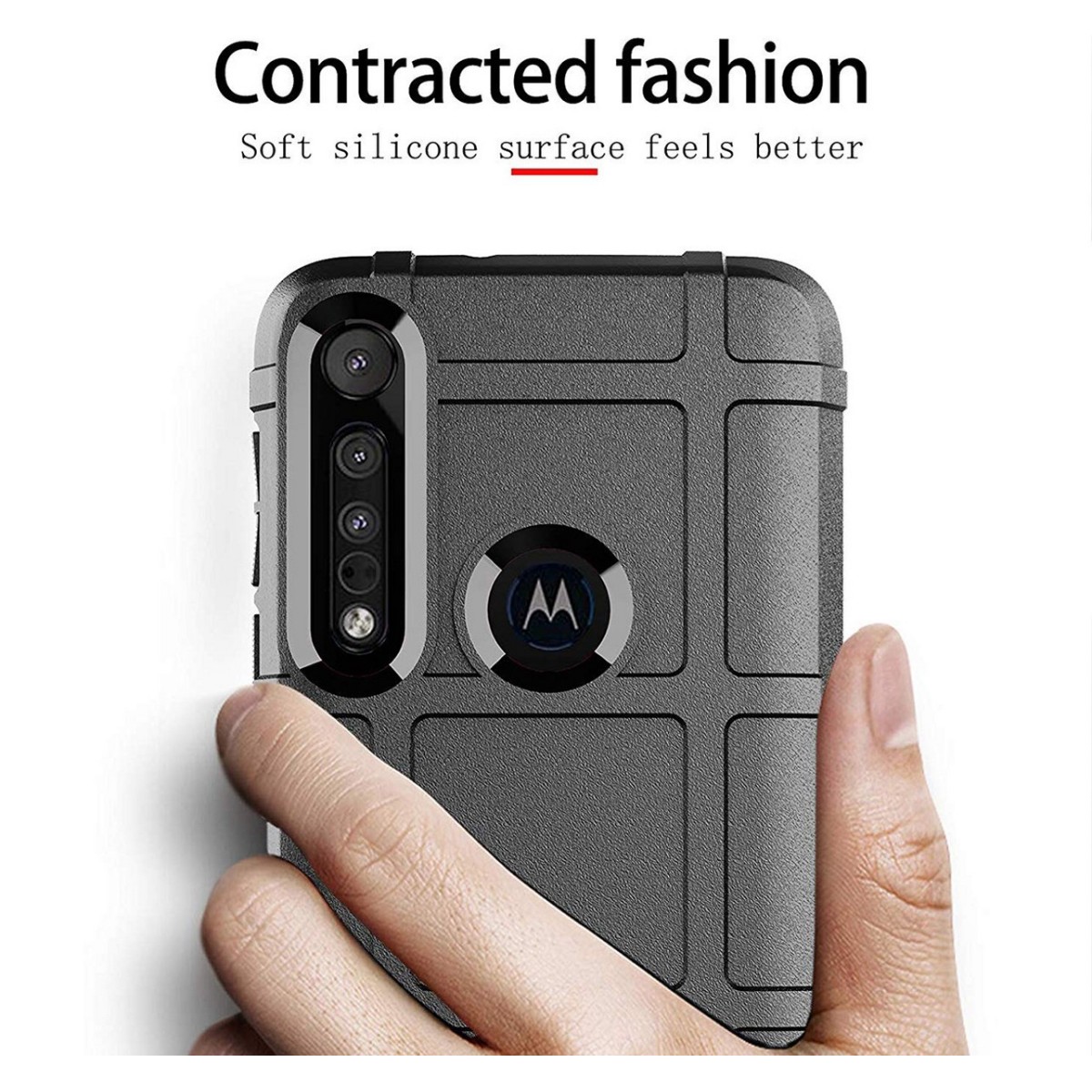 Funda Armor Rugged Shield Antigolpes para Motorola One Macro color Negra