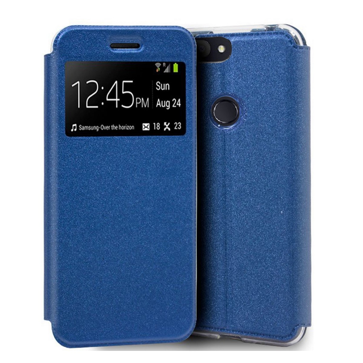 Funda Libro Soporte con Ventana para Alcatel 1S (2019) Color Azul