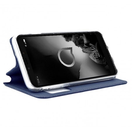 Funda Libro Soporte con Ventana para Alcatel 1S (2019) Color Azul