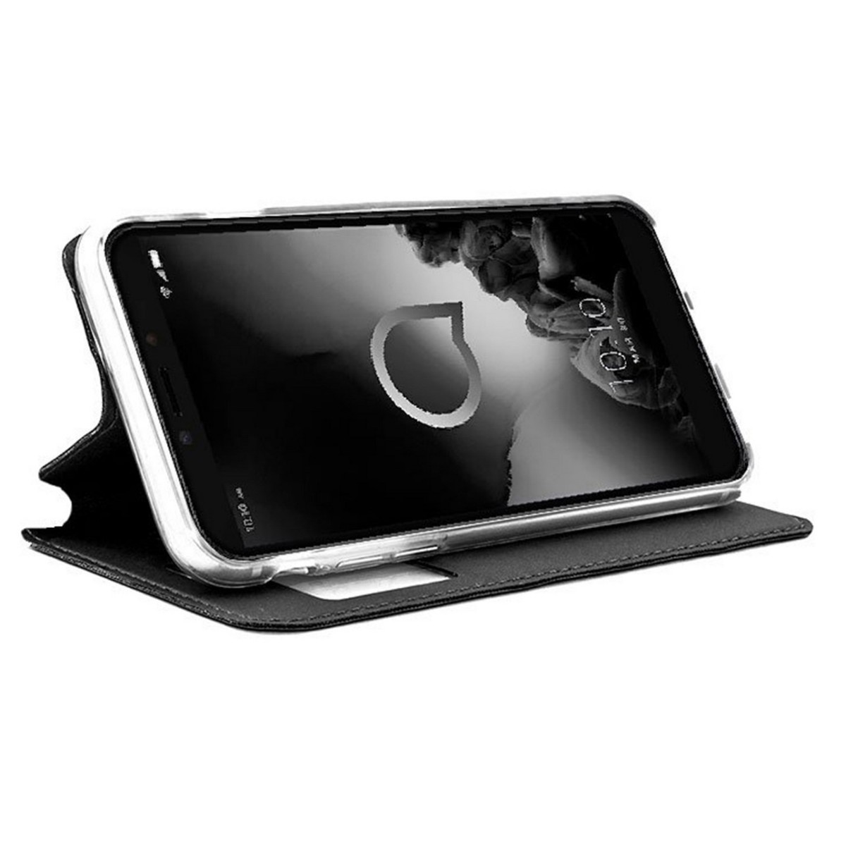 Funda Libro Soporte con Ventana para Alcatel 1S (2019) Color Negra