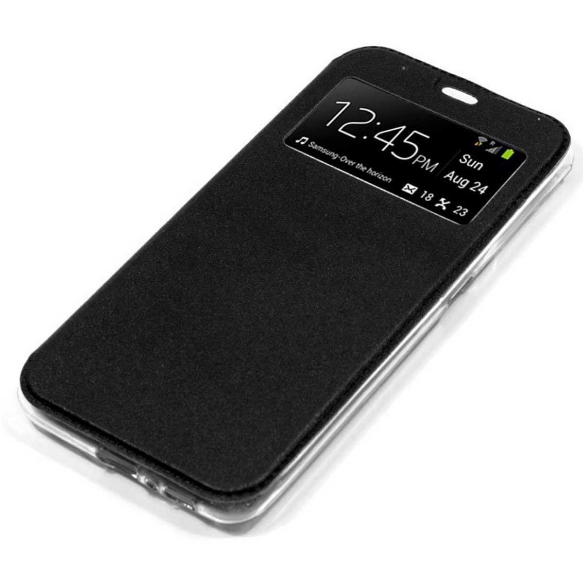 Funda Libro Soporte con Ventana para Alcatel 1S (2019) Color Negra
