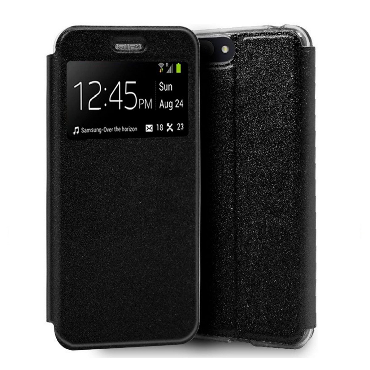 Funda Libro Soporte con Ventana para Alcatel 1V 2019 Color Negra