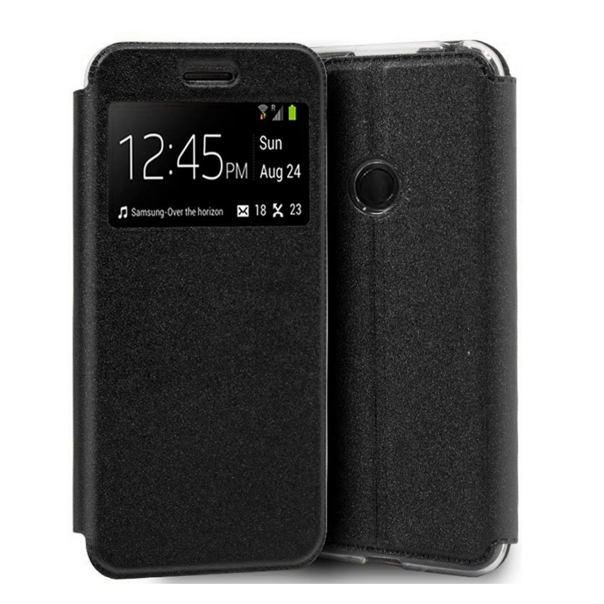 Funda Libro Soporte con Ventana para Alcatel 3X 2020 Color Negra