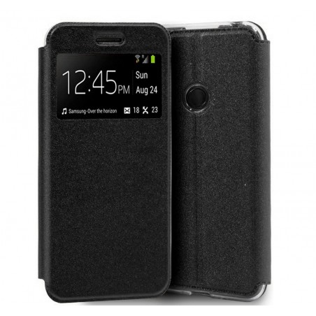 Funda Libro Soporte con Ventana para Alcatel 3X 2020 Color Negra