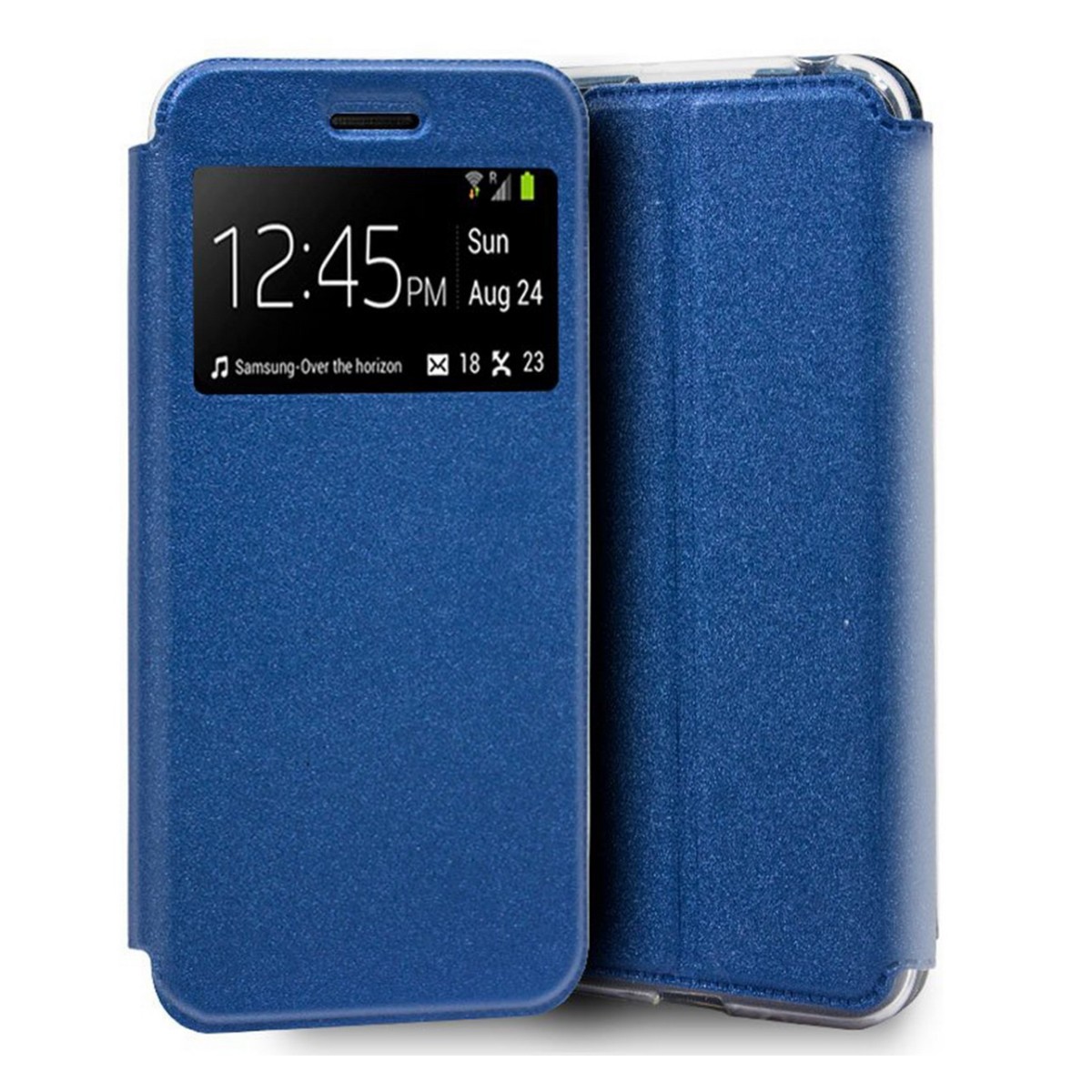 Funda Libro Soporte con Ventana para Huawei Y5 2019 Color Azul