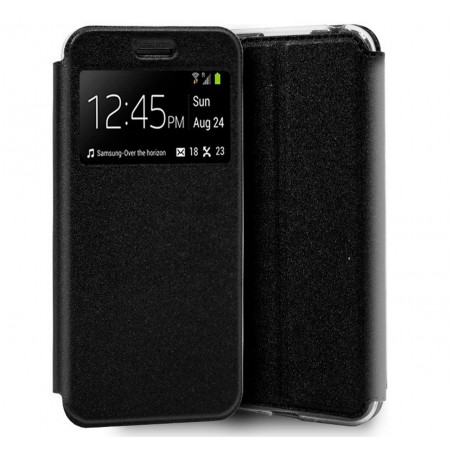 Funda Libro Soporte con Ventana para Huawei Y5 2019 Color Negra