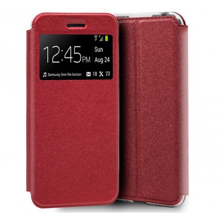 Funda Libro Soporte con Ventana para Huawei Y5 2019 Color Roja