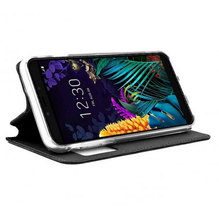 Funda Libro Soporte con Ventana para Lg K30 Color Negra