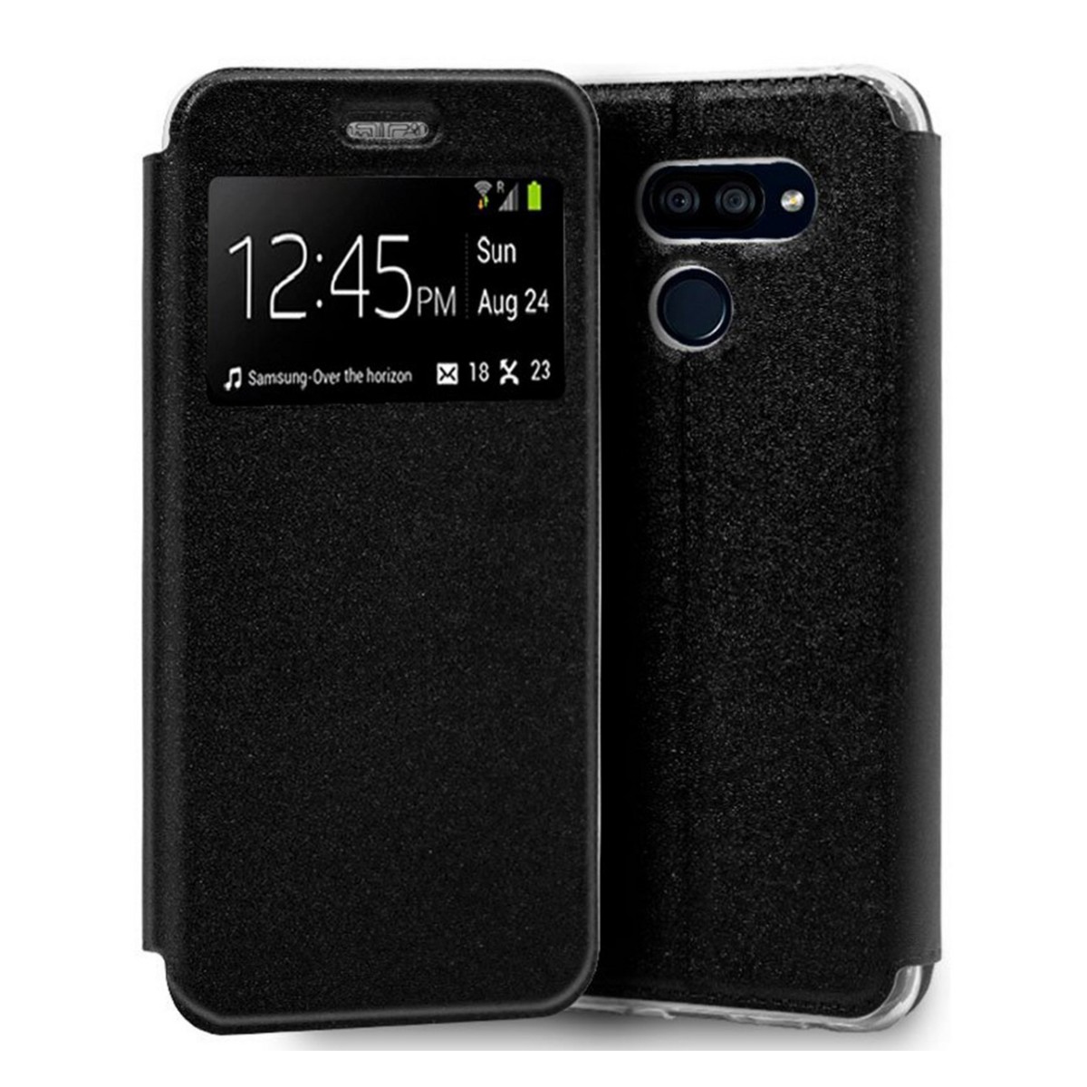 Funda Libro Soporte con Ventana para Lg K40S Color Negra