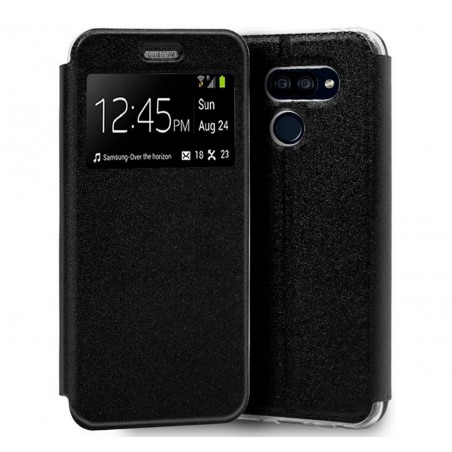 Funda Libro Soporte con Ventana para Lg K40S Color Negra
