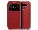 Funda Libro Soporte con Ventana para Lg K40S Color Roja