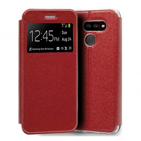 Funda Libro Soporte con Ventana para Lg K40S Color Roja