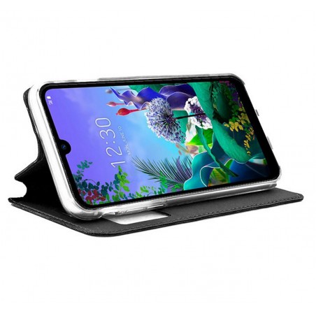 Funda Libro Soporte con Ventana para Lg Q60 / K50 Color Negra