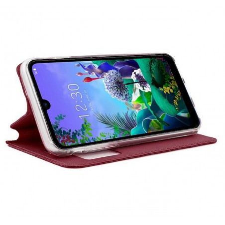 Funda Libro Soporte con Ventana para Lg Q60 / K50 Color Roja