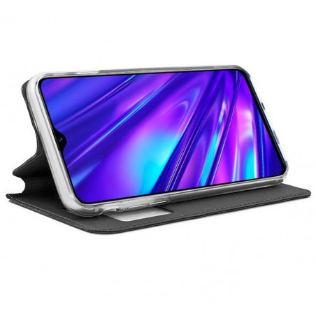 Funda Libro Soporte con Ventana para Realme 5 Pro Color Negra