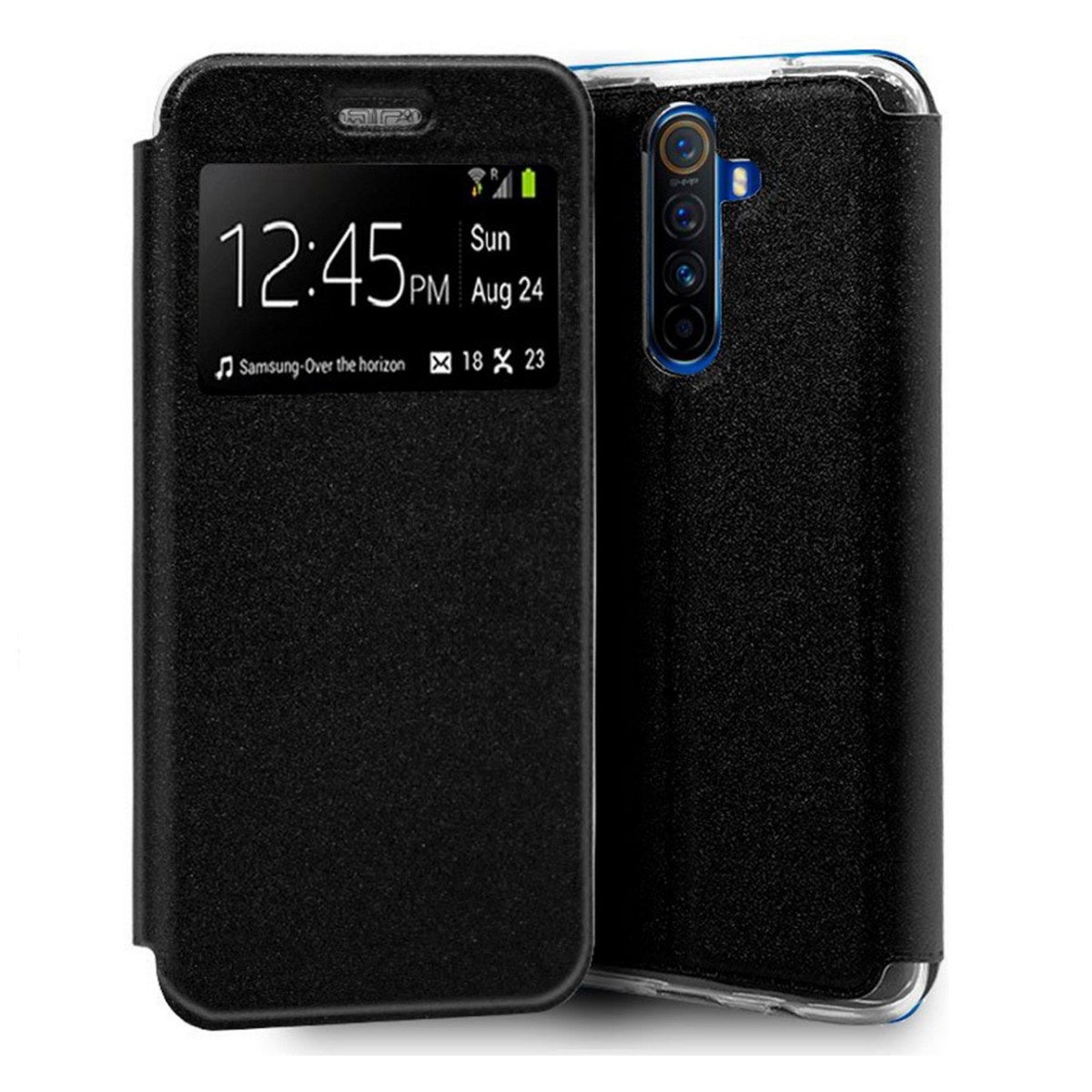 Funda Libro Soporte con Ventana para Realme X2 Pro Color Negra