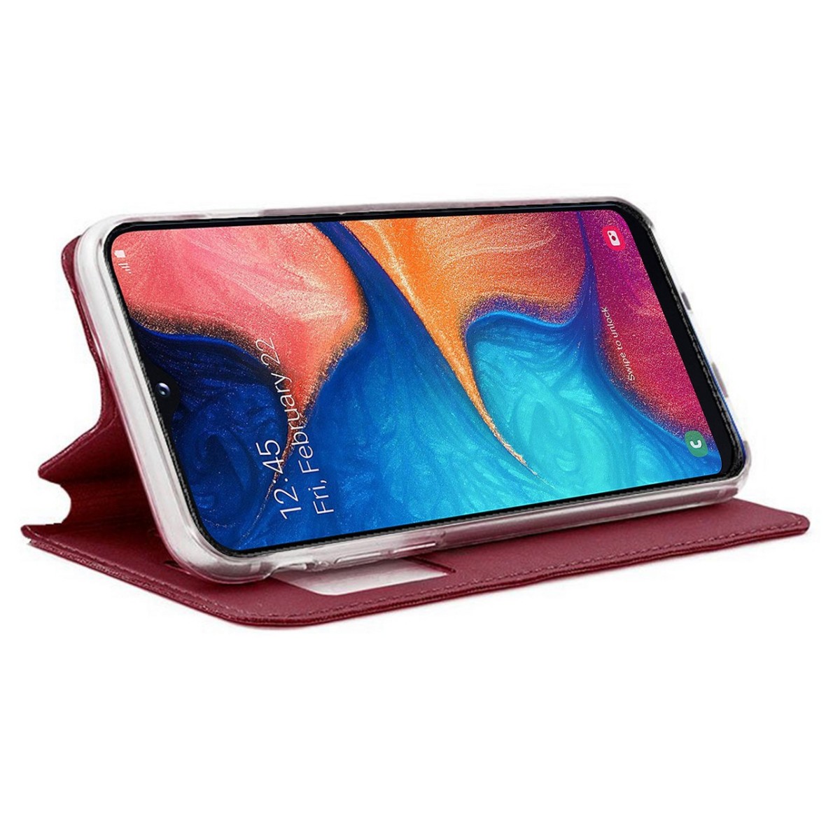 Funda Libro Soporte con Ventana para Samsung Galaxy A20e 5.8 Color Roja