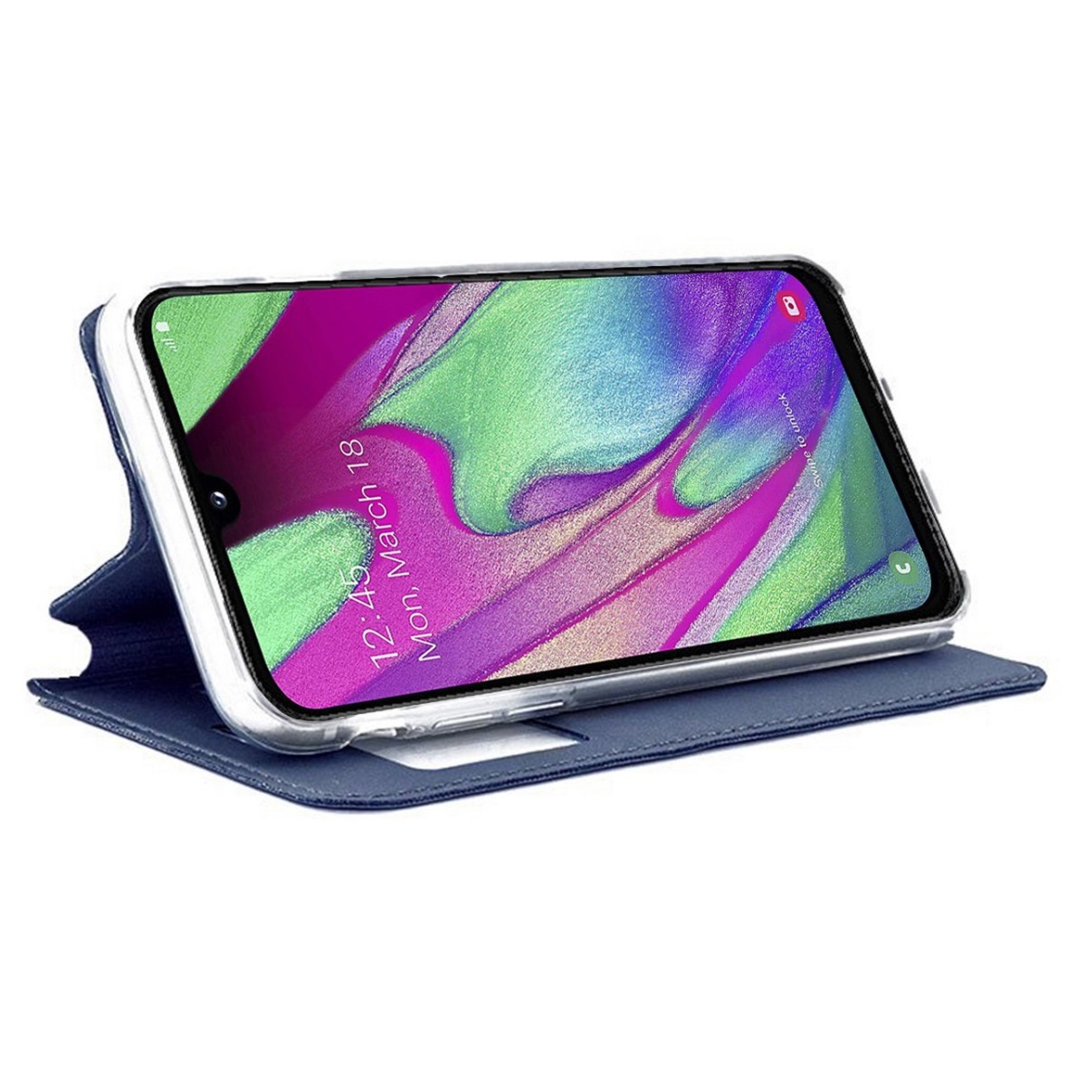 Funda Libro Soporte con Ventana para Samsung Galaxy A40 Color Azul