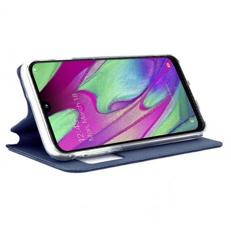 Funda Libro Soporte con Ventana para Samsung Galaxy A40 Color Azul