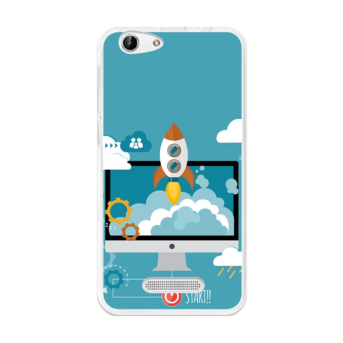 Funda Gel Tpu para Cubot Note S / Dinosaur  Diseño Cohete Dibujos