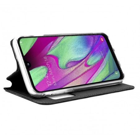 Funda Libro Soporte con Ventana para Samsung Galaxy A40 Color Negra