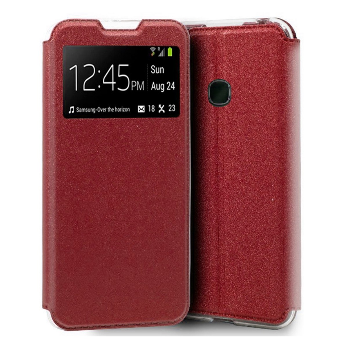 Funda Libro Soporte con Ventana para Samsung Galaxy A40 Color Roja