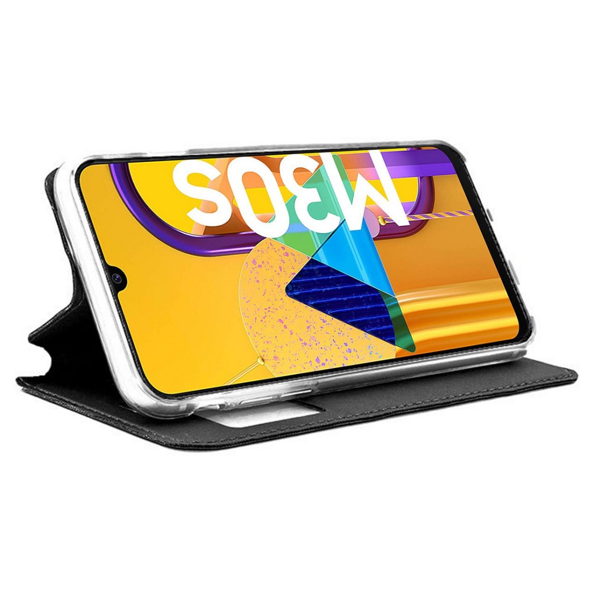 Funda Libro Soporte con Ventana para Samsung Galaxy M30s / M21 Color Negra