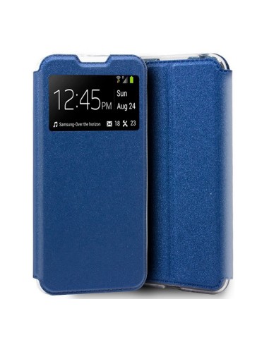 Funda Libro Soporte con Ventana para Xiaomi Mi 9 Lite Color Azul