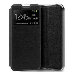 Funda Libro Soporte con Ventana para Xiaomi Mi 9 Lite Color Negra