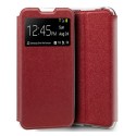 Funda Libro Soporte con Ventana para Xiaomi Mi 9 Lite Color Roja