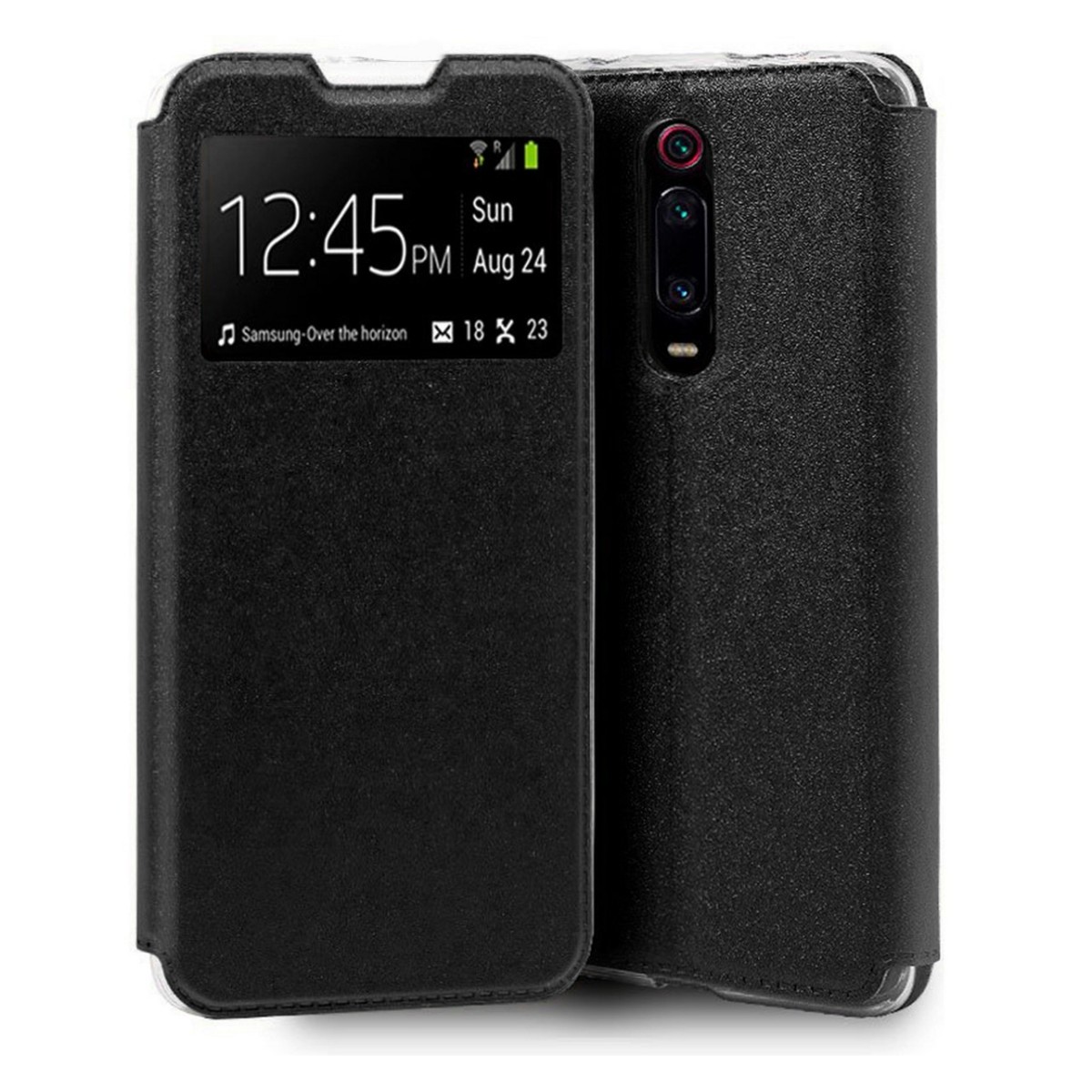 Funda Libro Soporte con Ventana para Xiaomi Mi 9T / Mi 9T Pro Color Negra