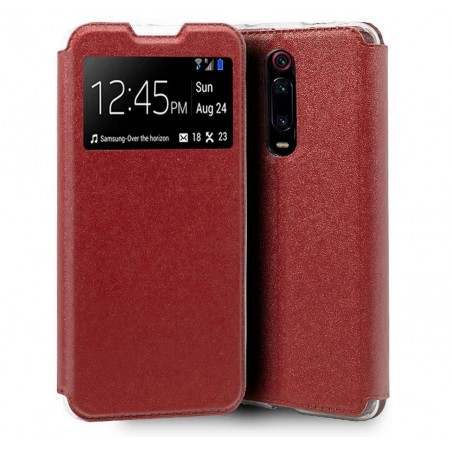 Funda Libro Soporte con Ventana para Xiaomi Mi 9T / Mi 9T Pro Color Roja