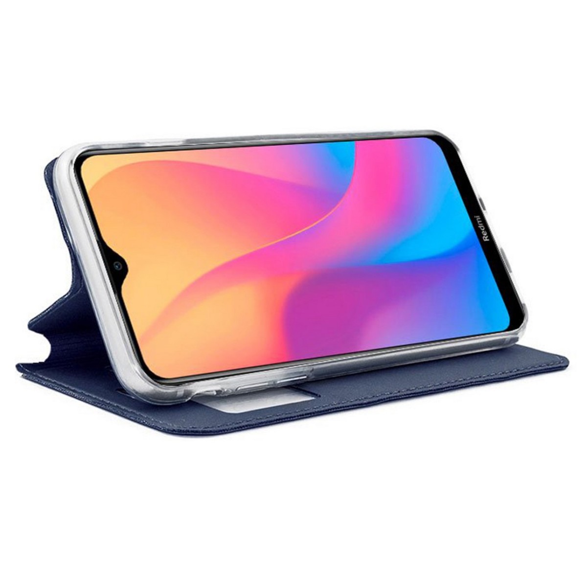 Funda Libro Soporte con Ventana para Xiaomi Redmi 8 Color Azul