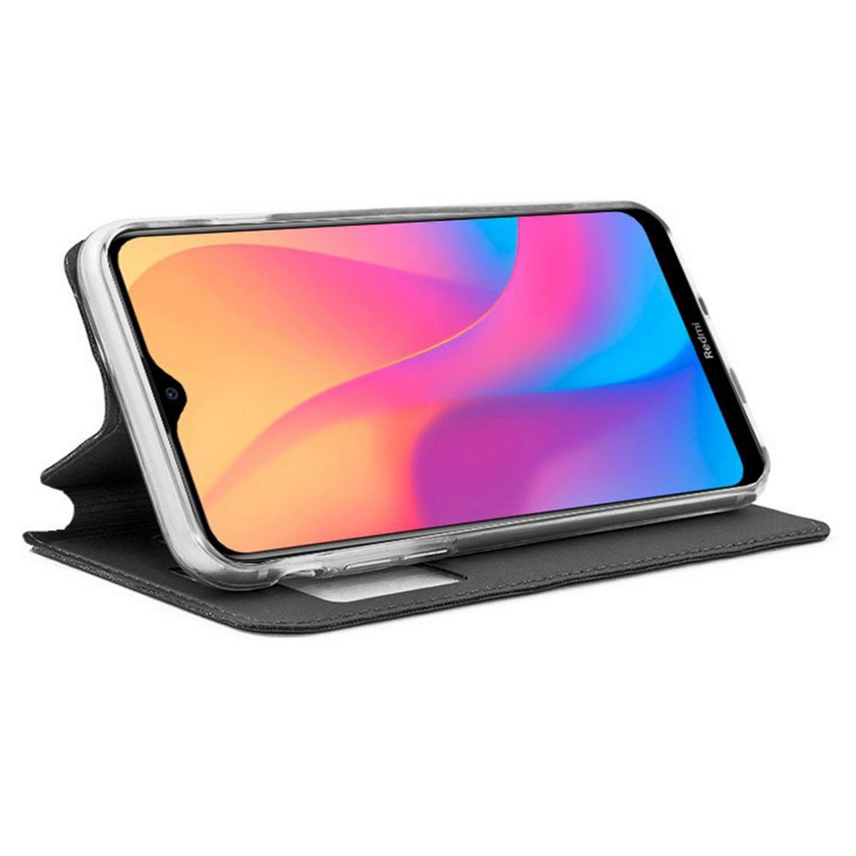 Funda Libro Soporte con Ventana para Xiaomi Redmi 8 Color Negra