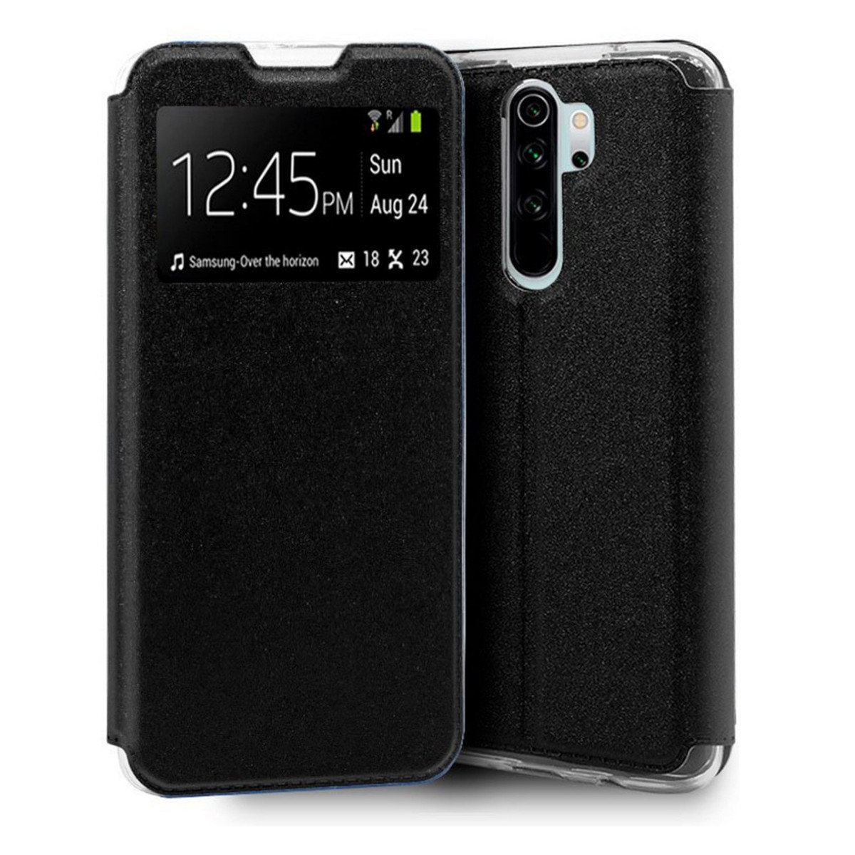 Funda Libro Soporte con Ventana para Xiaomi Redmi Note 8 Pro Color Negra