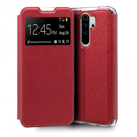 Funda Libro Soporte con Ventana para Xiaomi Redmi Note 8 Pro Color Roja