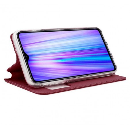 Funda Libro Soporte con Ventana para Xiaomi Redmi Note 8 Pro Color Roja