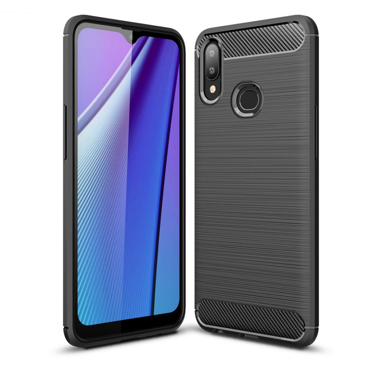Funda Gel Tpu Tipo Carbon Negra para Samsung Galaxy A10s