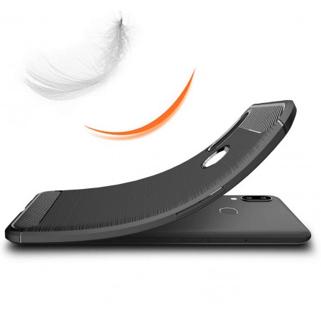 Funda Gel Tpu Tipo Carbon Negra para Samsung Galaxy A10s