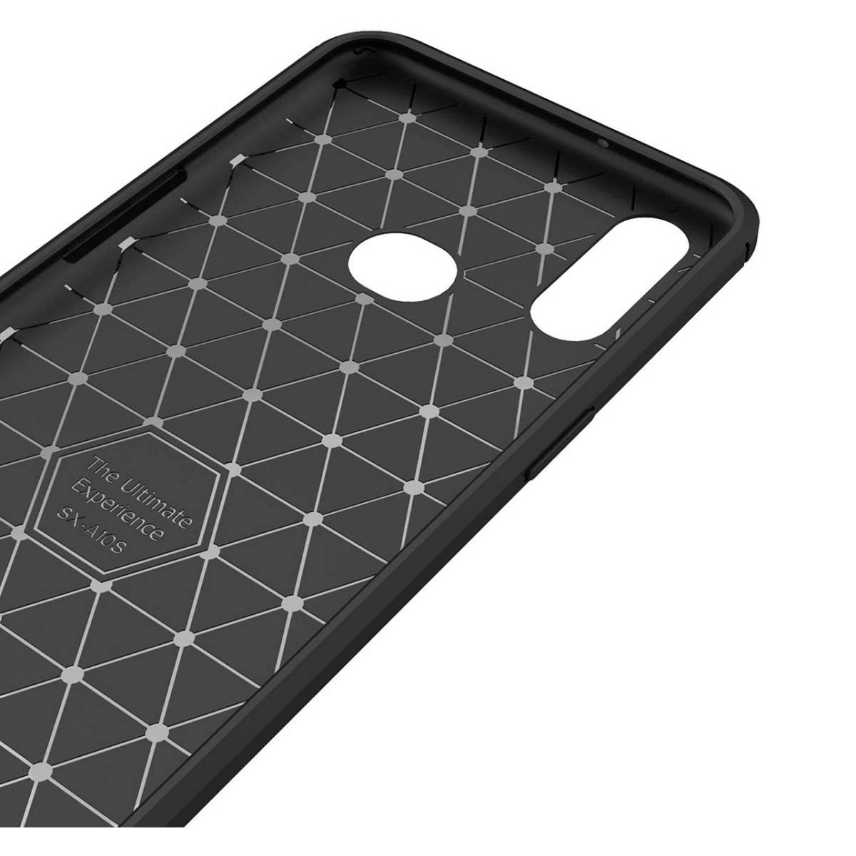 Funda Gel Tpu Tipo Carbon Negra para Samsung Galaxy A10s