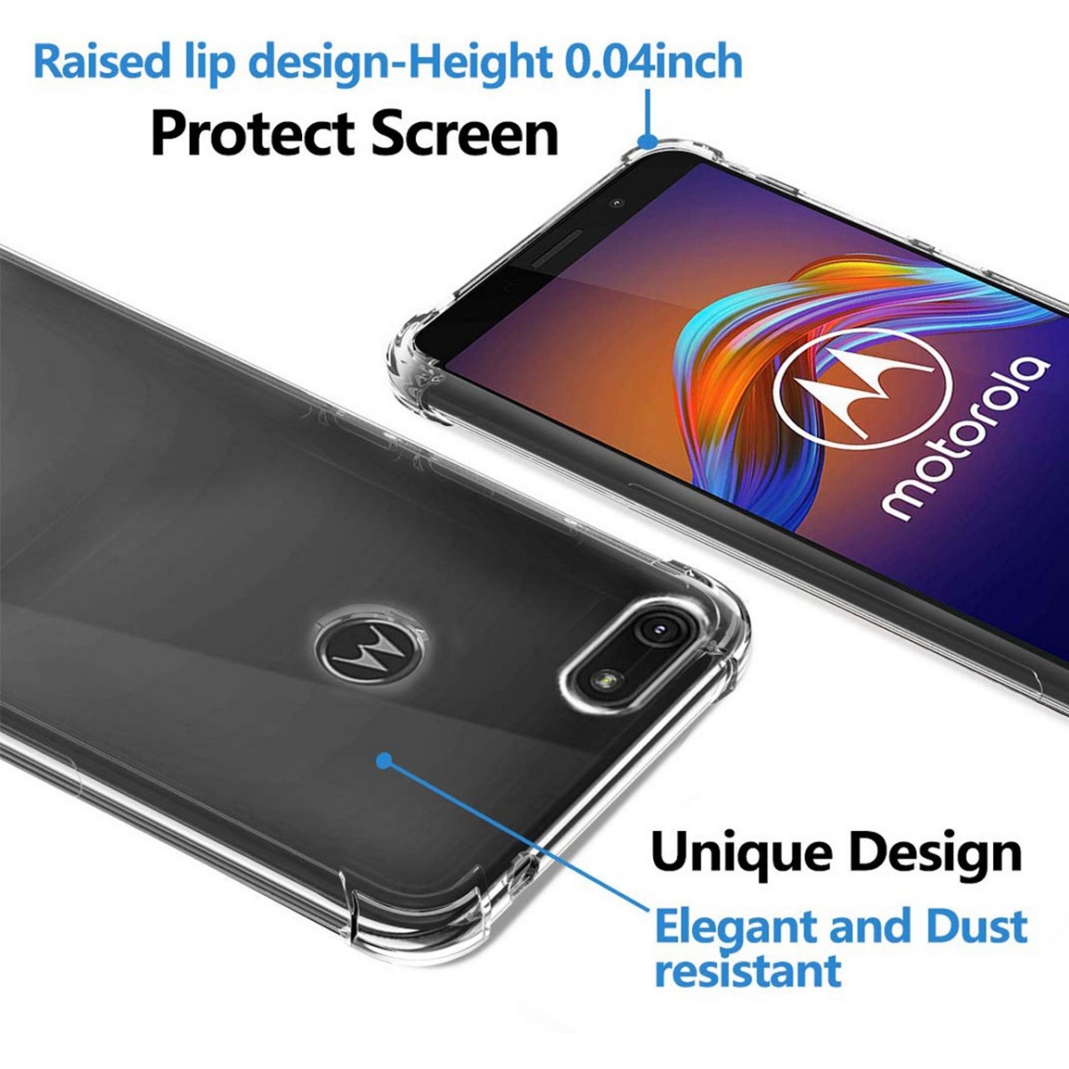 Funda Gel Tpu Anti-Shock Transparente para Motorola Moto E6 Play