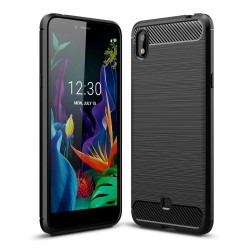 Funda Gel Tpu Tipo Carbon Negra para Lg K20