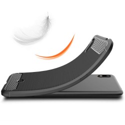 Funda Gel Tpu Tipo Carbon Negra para Lg K20 2