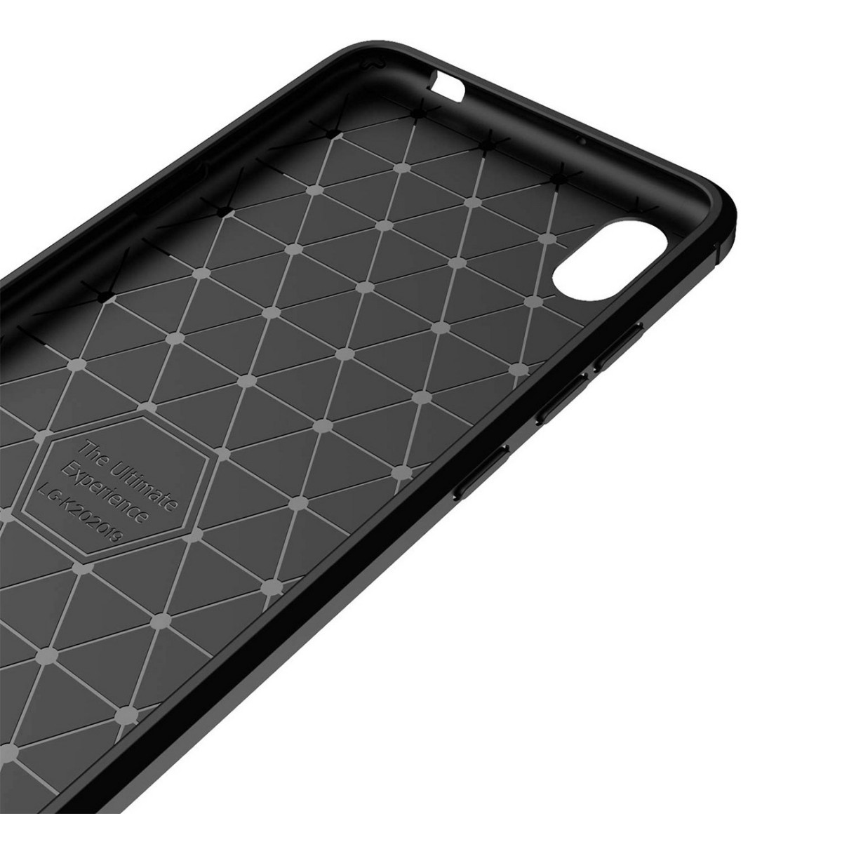 Funda Gel Tpu Tipo Carbon Negra para Lg K20