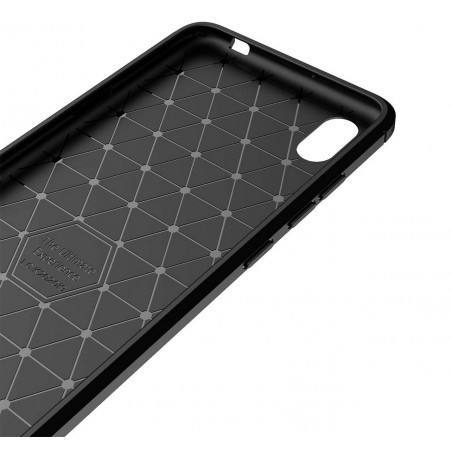 Funda Gel Tpu Tipo Carbon Negra para Lg K20