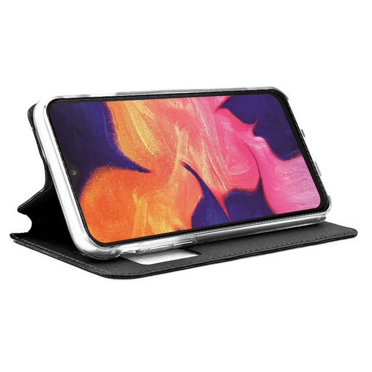 Funda Libro Soporte con Ventana para Samsung Galaxy A10 Color Negra