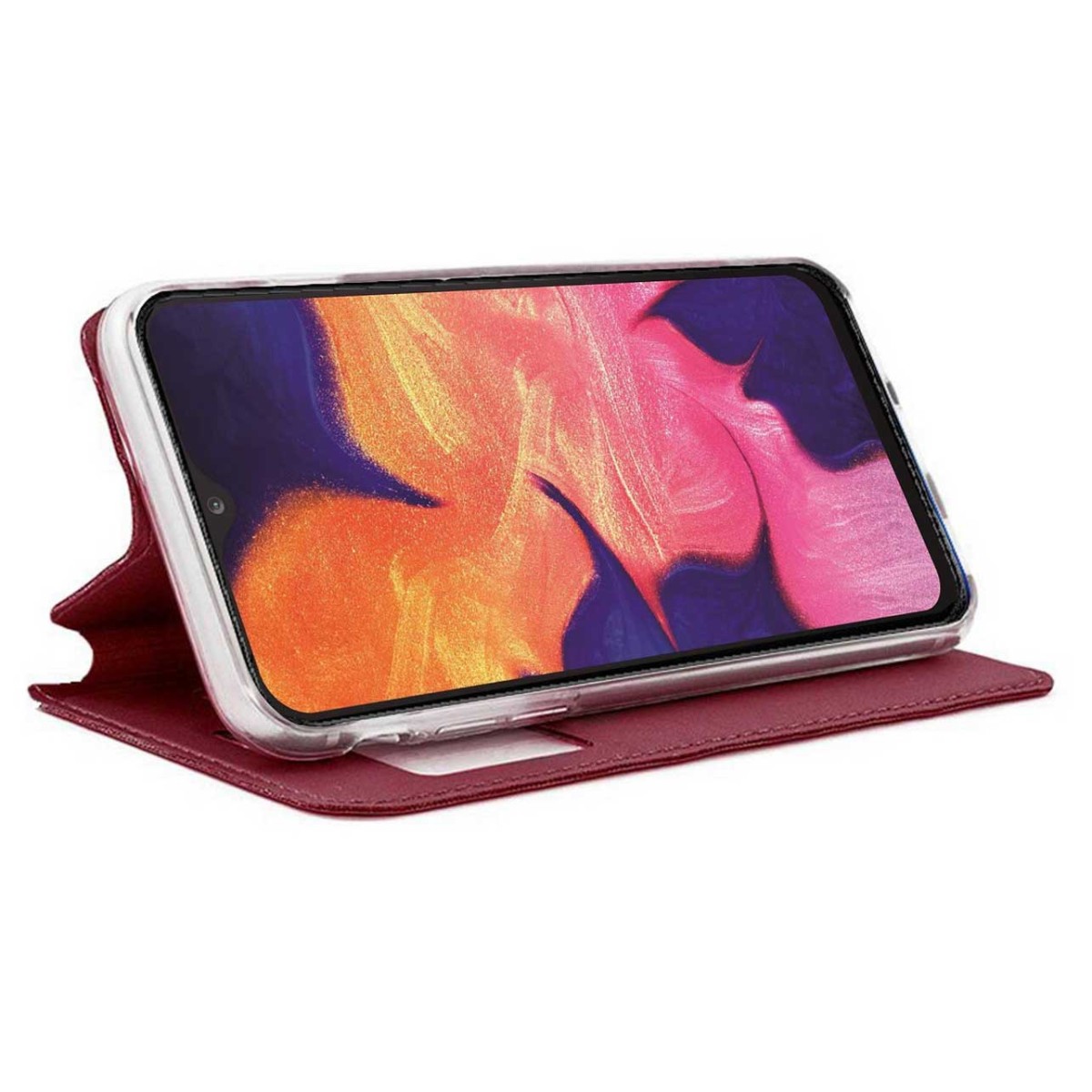 Funda Libro Soporte con Ventana para Samsung Galaxy A10 Color Roja